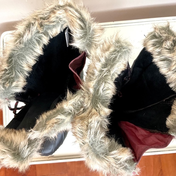 Sporto Natasha Waterproof Suede Leather Winter Duck Boots - Merlot - Size 8W - Picture 13 of 16